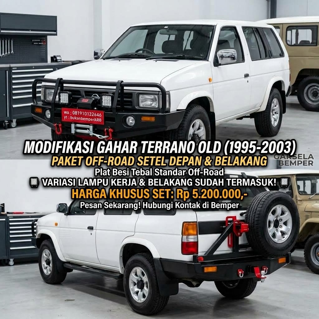 bumper depan dan belakang nissan terrano old 1995-2003