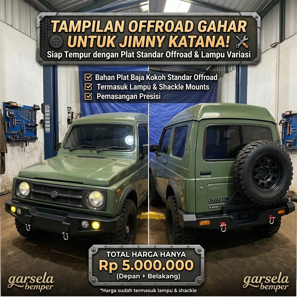 bumper depan dan belakang jimny katana model arb