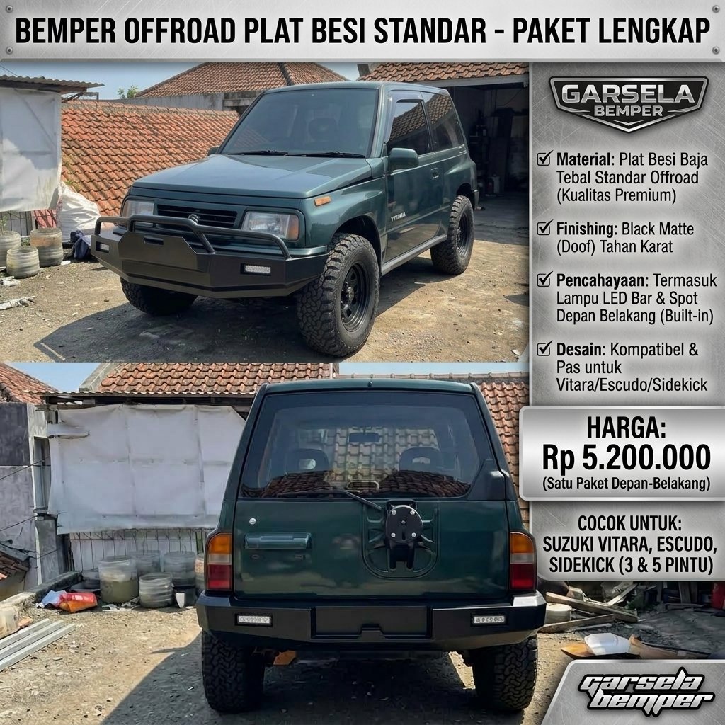 bumper depan dan belakang vitara escudo sidekick model arb